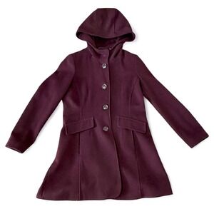 Vintage Forecaster of‎ Boston Womens Size 8 Burgundy Hooded Button Front Coat